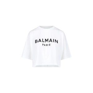 Balmain Crop Logo T-Shirt – White - NWT